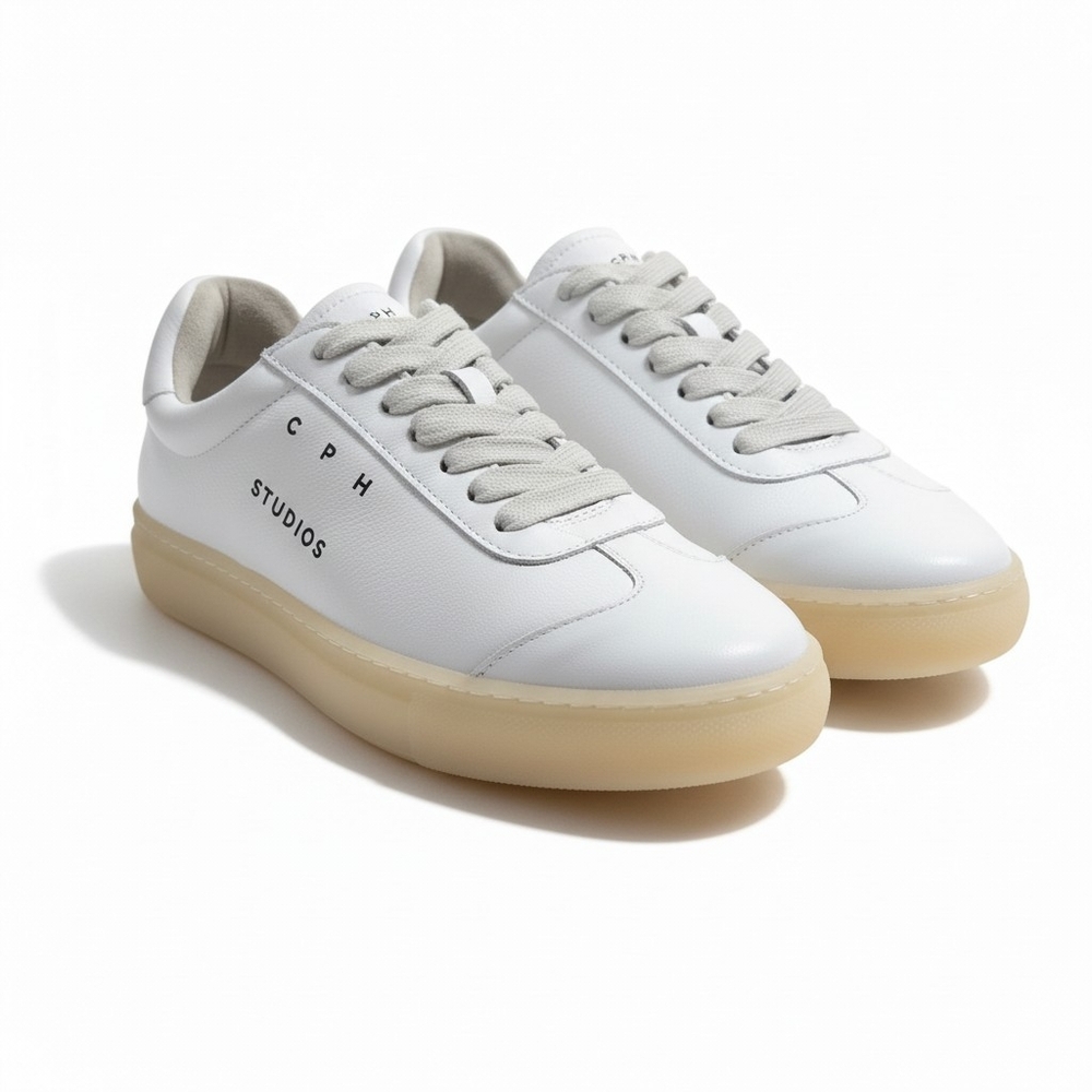 CPH Studios White Leather Sneakers EU37 / US 6.5 Women Minimalist Premium Shoes